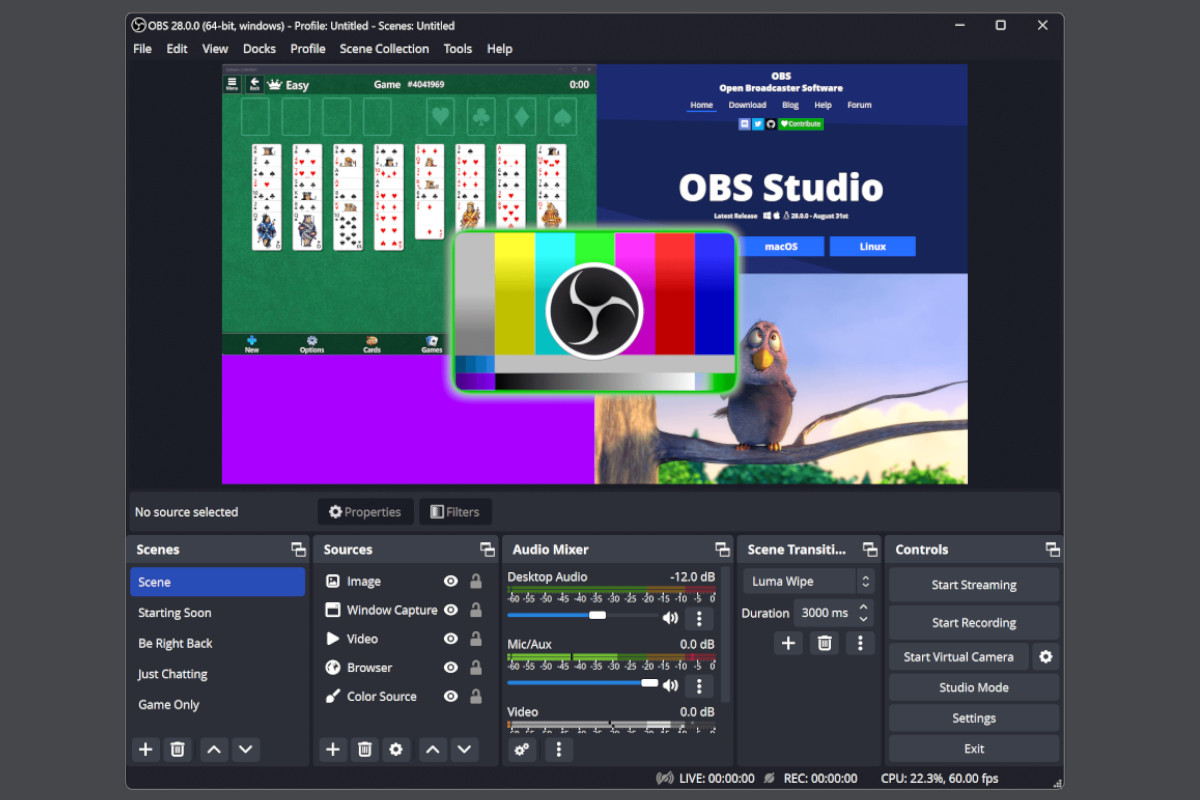 Como configurar OBS Studio. Imagen: OBS Studio