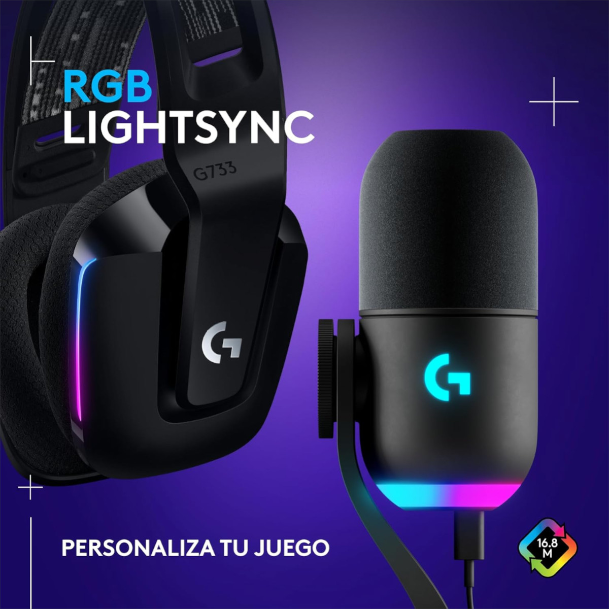 Logitech G733 + Yeti GX. Imagen: Logitech