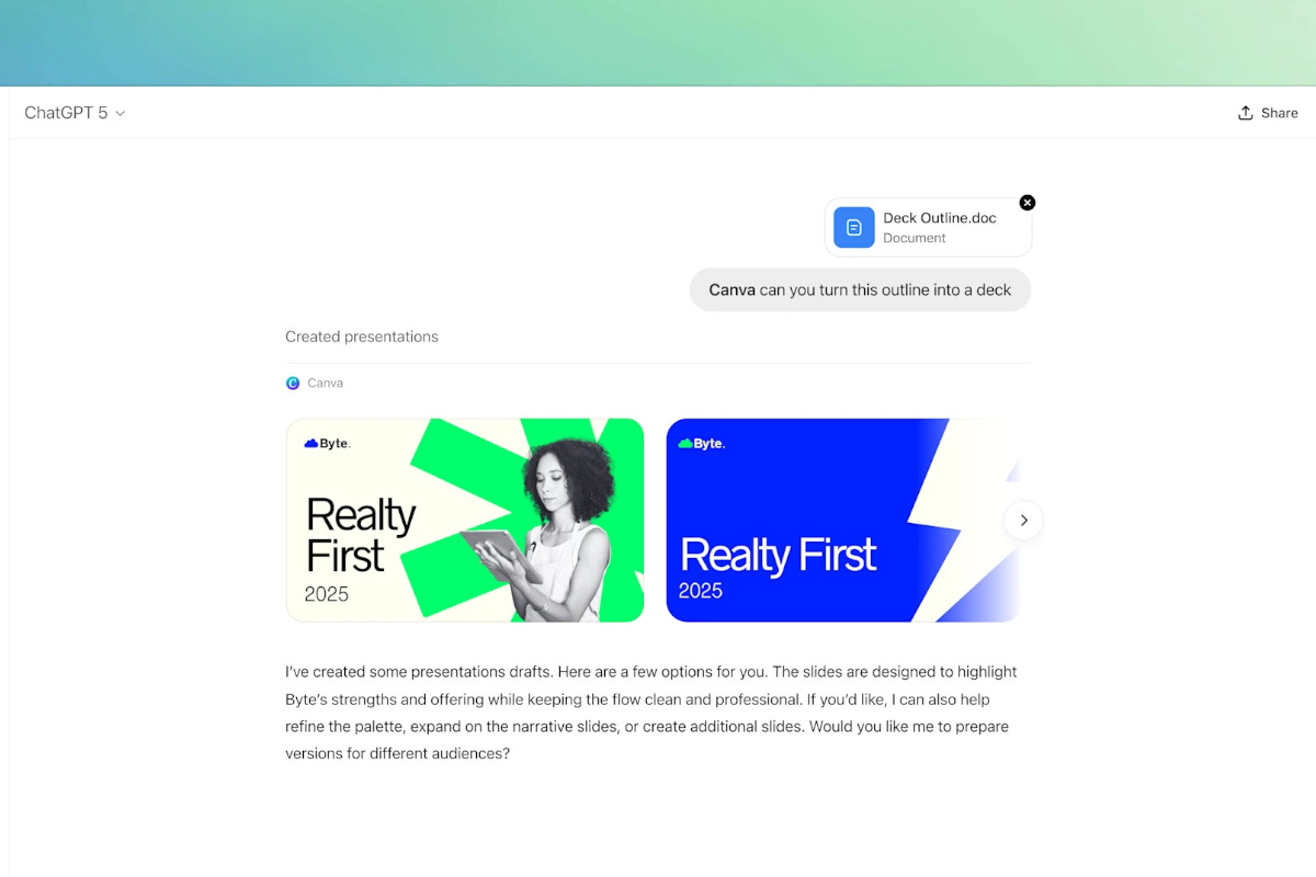 Canva en ChatGPT. Imagen: OpenAI