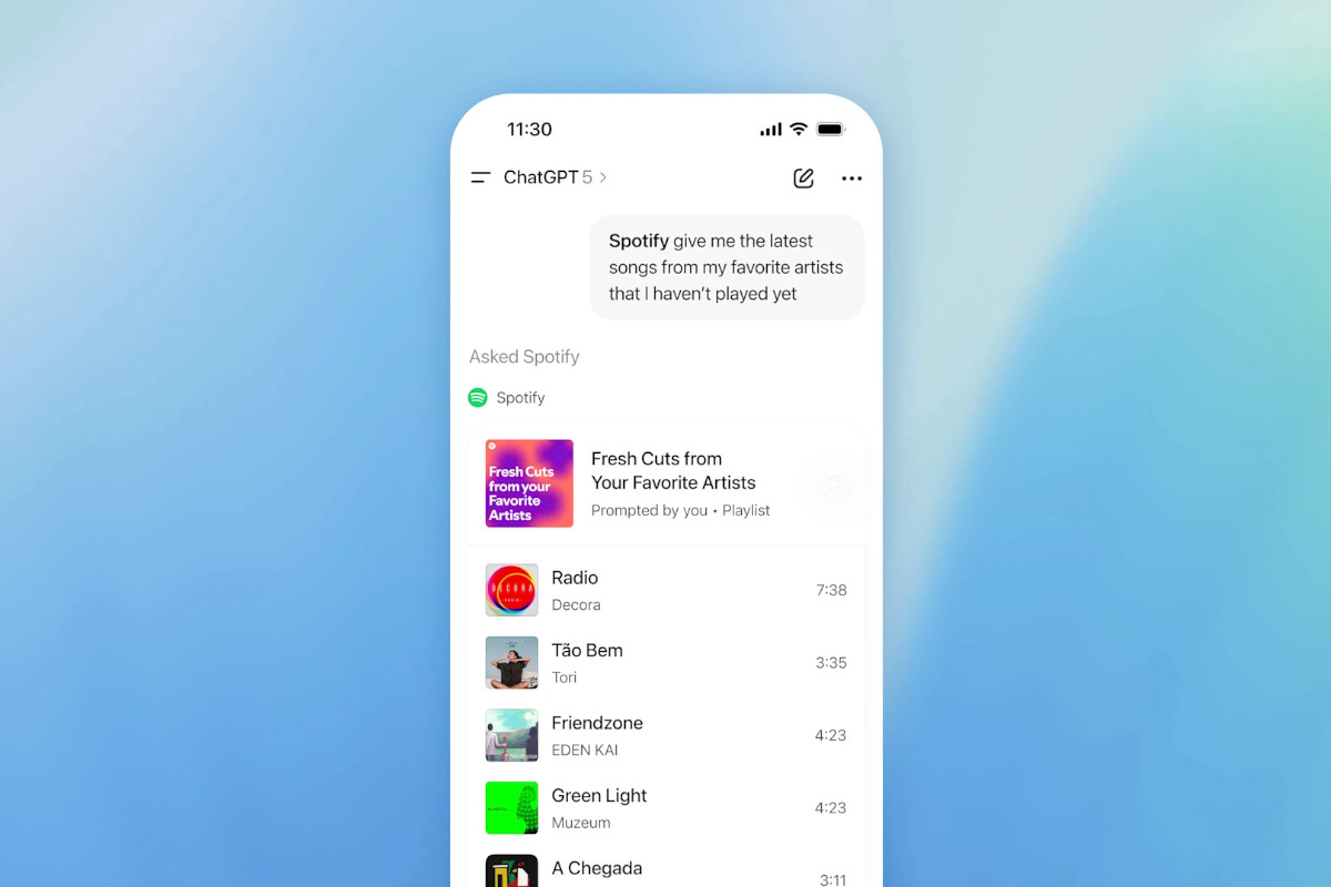Spotify en ChatGPT. Imagen: OpenAI